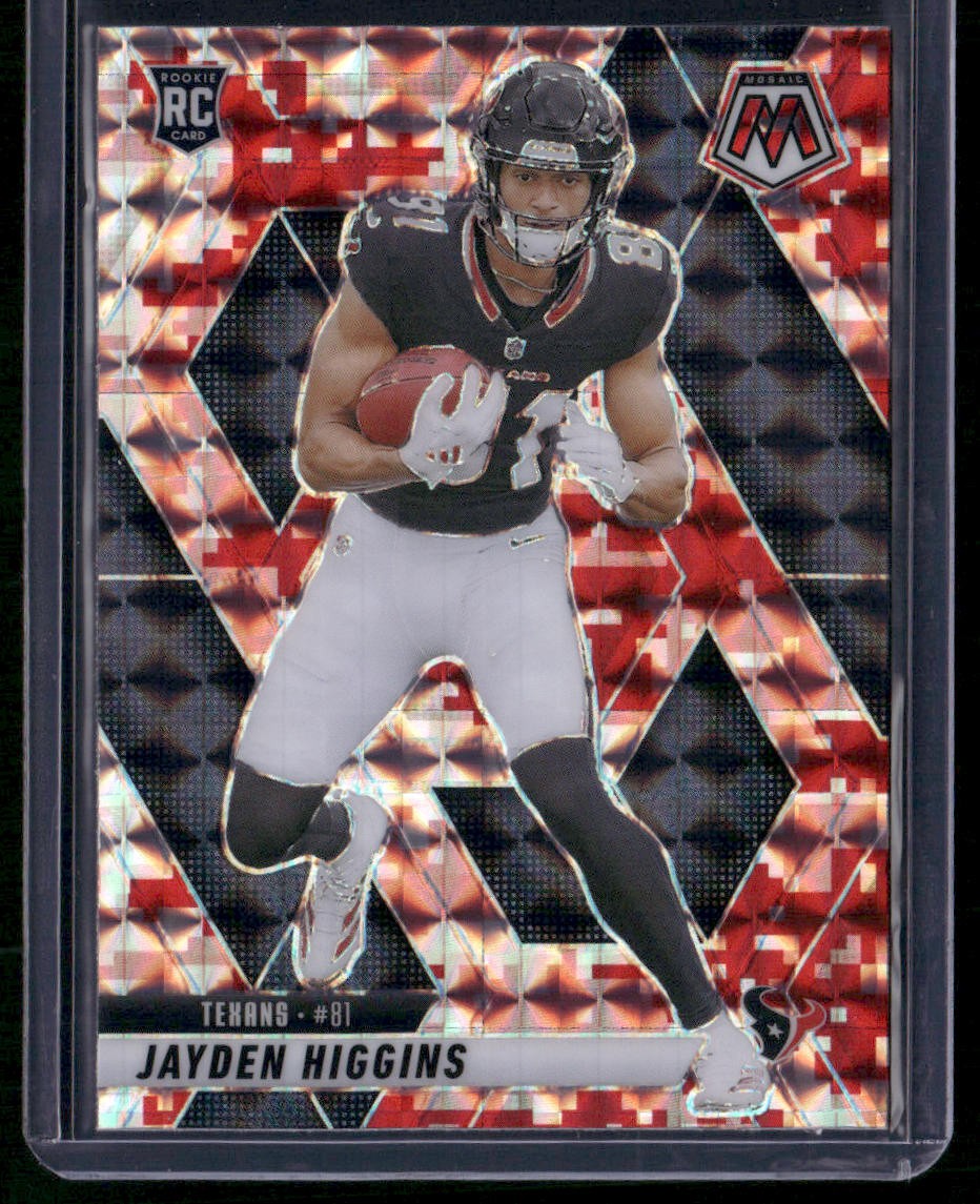 2025 Panini Mosaic #346 Jayden Higgins Mosaic Camo Red