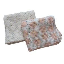 Swaddle Designs Baby Infant Blankets Bundle of Two Gauzy Cotton White  Pink