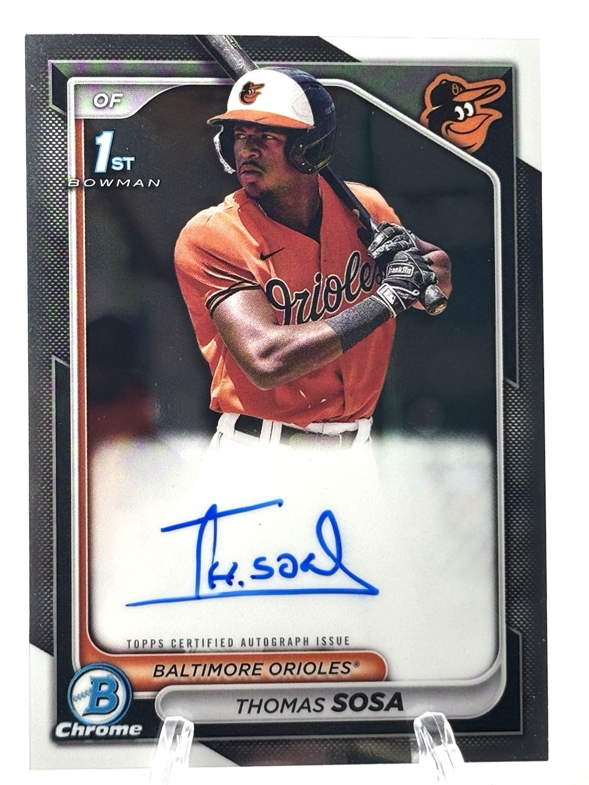 2024 Bowman Chrome Thomas Sosa 1st Auto (RC) #CPA-TS Baltimore Orioles
