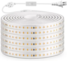 Outdoor LED Strip Lights Waterproof, AC 110V, 1200LEDs, 6500k LED Rope Bright...