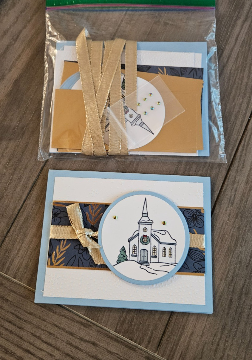 STAMPIN UP CARD KIT-  CHURCH  Makes 4-Set #XS.445