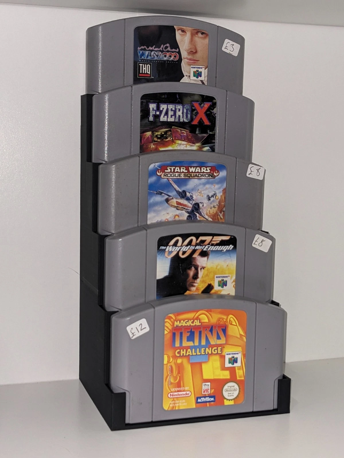 N64 Nintendo 5 Tall Retro Game Storage Holder Rack Display Stand Tower Box Cart