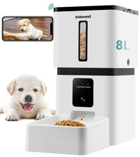 Automatic Dog Feeder with Camera: 5G WiFi Easy Setup 8L Motion Detection Smart