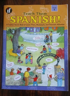 Set Of Bilingual Books Grade K. New Teach Them Spanish. 2 Used Picture Books