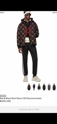 Gucci Mens Large GG Diamond Jacket 48/M. $3500