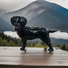 Black Terrier Ceramic Sculpture Vintage Coopercraft 1980's 