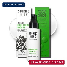 Stories Ink Tattoo Care HIGHLIGHTING BODY OIL for Healed Tattoos Instant G