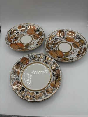 Lomonosov My Garden Replacement Lot 2 Tea Cup Saucers 1 Dessert Plate (1502)
