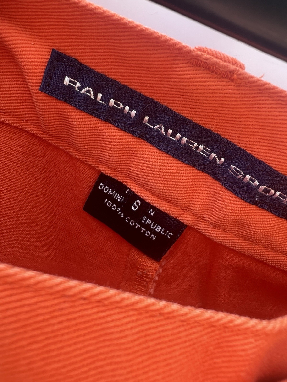 Ralph Lauren Pantaloni Sportivi Donna 6 Crop Arancione Pony Logo Preppy Prep