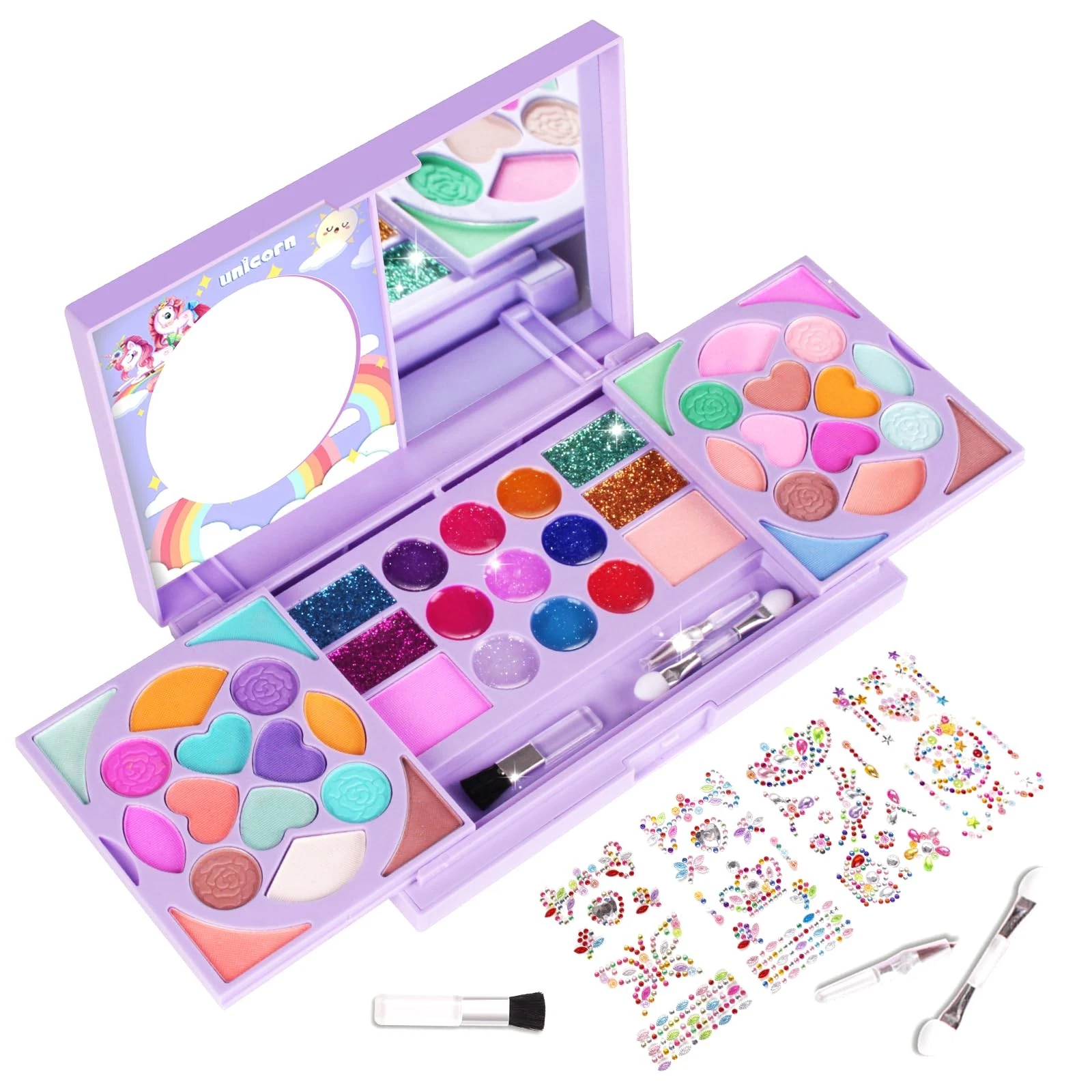Real Washable Kids Makeup Kit - Non-Toxic Pretend Play for Girls Ages 3-10