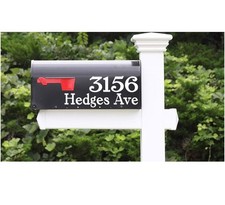 Custom PAIR of REFLECTIVE Mailbox NUMBERS YOU PROVIDE DECAL Address and Street