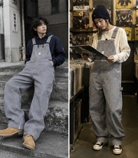 Rare BAPE x POST O'ALLS Hickory Stripe Overalls Nigo Era Made in USA M