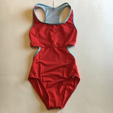 Red Blue Dance Leotard Ballet P XS Open Back Tank Mesh Mariia