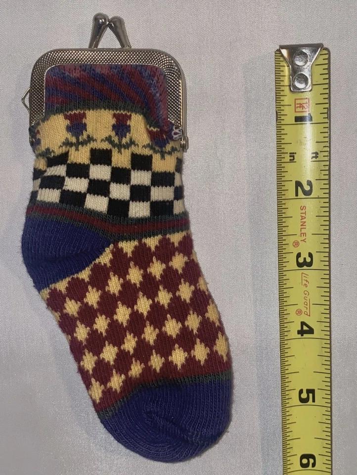 Monedero Mackenzie Childs 6” tejido azul calcetín - falta etiqueta MC Foto 4 de 4