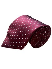 Van Heusen Stain-Resistant Burgundy Polka Dot Silk Tie