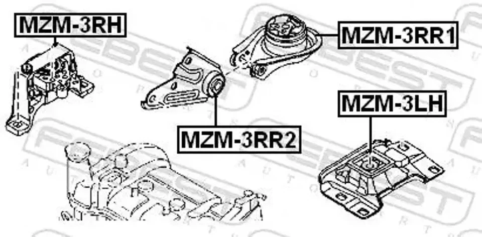 Soporte de la caja de cambios automática centro y detrás MZM-3RR1 FEBEST - Imagen 4 de 4