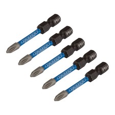 Draper Cross Slot/PH Type Impact Screwdriver Bits No.1 x 50mm 1/4" Hex Pack of 5
