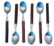 Lauffer Oslo Norway Palisander Rosewood Stainless Wood Flatware Teapoon Mcm Vtg