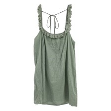 Reformation Green Tucker Eyelet Trim Mini Dress | Size XL