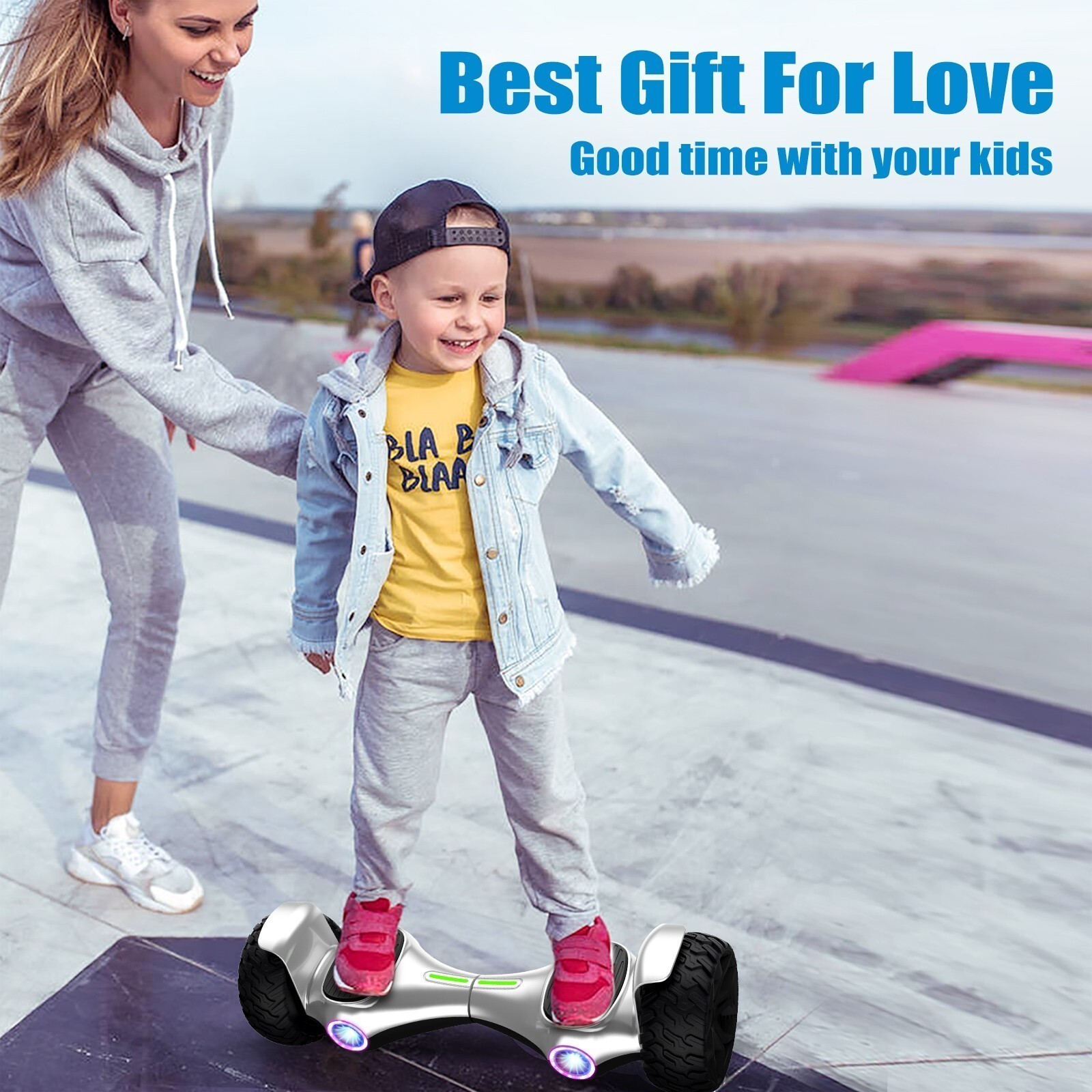 TST Electric Hoverboard 8.5'' Off-road LED Front Light Self Balance E-Scooter US