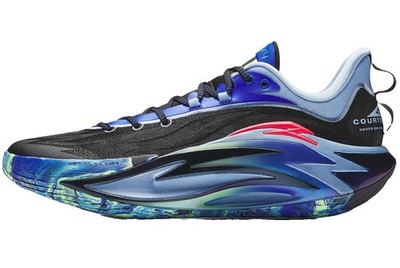 Men s ANTA Shock Wave 7 Impulse Black Blue Basketball Shoes New