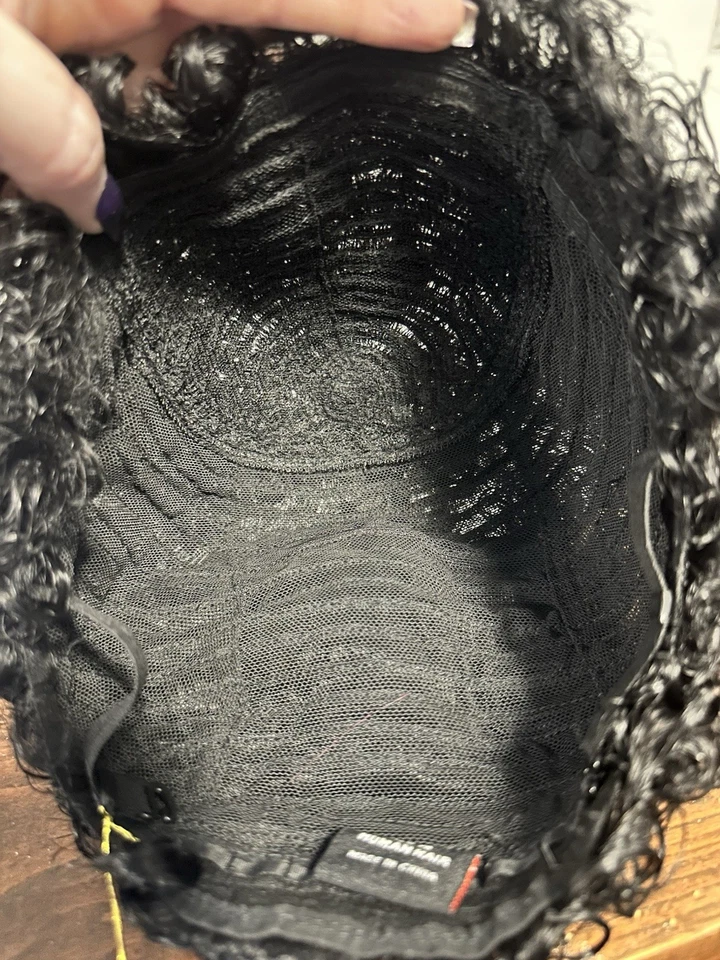 Black Curly Human Pixie Wig - Image 4 of 4