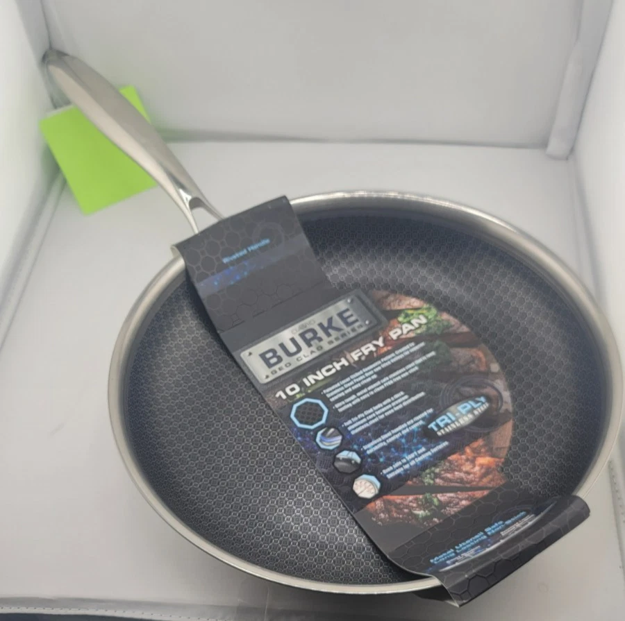 David Burke Geo Clad Series Ceramic Hybrid 10" Tri-Ply Fry Pan Hex on Steel