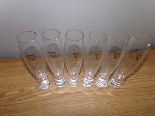 LOT OF 6 ARTH GUINNESS 6 OZ. BEER GLASSES
