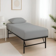 4 PCS Cot Sheet Set Cotton Deep Pocket Fits Upto 8 Inch Silver 30x75 Inch
