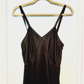 Vintage Sears Black Full Dress Slip Size 34 Tall Adjustable Straps
