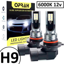 COPPIA LAMPADINE FARI H9 AUTO MOTO FANALI LED 110W 6000K 12V CANBUS LUCE BIANCA