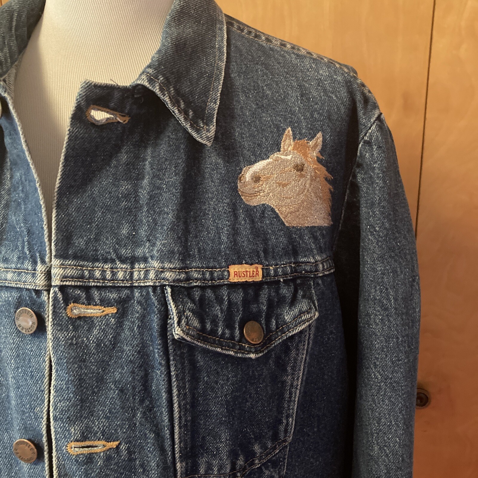 Rustler Western Theme Embroidered Button Front De… - image 3