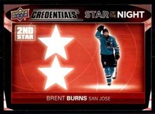 2021-22 2nd Star of the Night Brent Burns Carolina Hurricanes #2S8