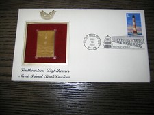 2003 Southeastern Lighthouses Morris Island SC Golden Cover replica STAMP