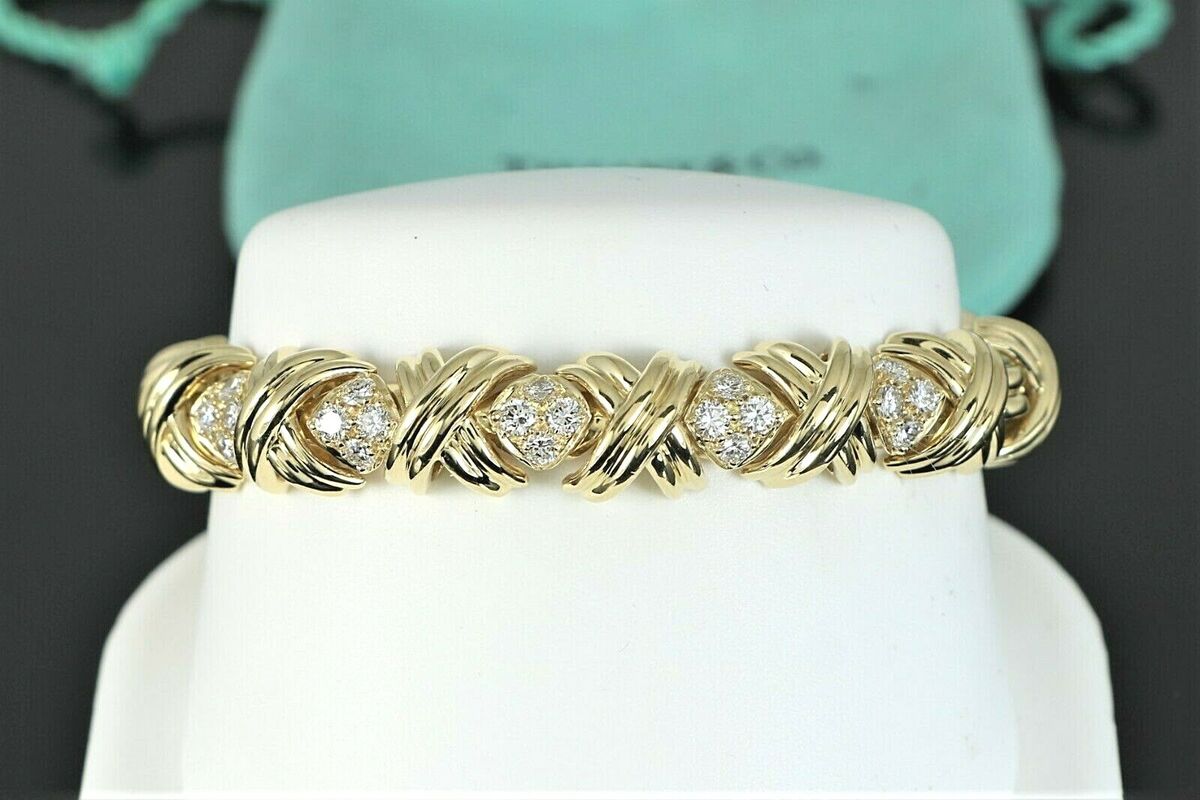 Tiffany & Co 18K Yellow Gold 1.60ct Diamond Signature X Tiffany & Co 18K Yellow Gold 1.60ct Diamond Signature X
