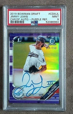 2019 1st Bowman Chrome Jimmy Lewis Purple Refractor Auto CDA-JL /250 PSA 9 Mint