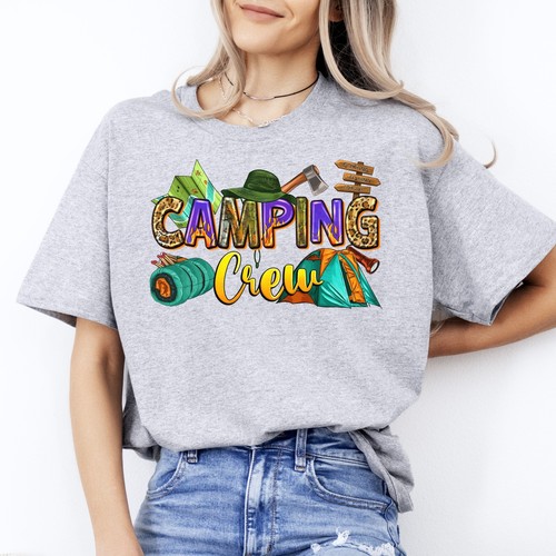 Camping crew T-Shirt Summer camp squad Unisex tee White Sand Sport Grey - Bild 3 von 10