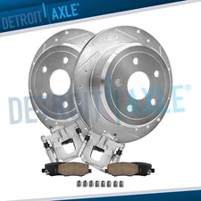 Rear Drilled Rotors Brake Calipers Brake Pads for 2007 - 2017 Jeep Wrangler JK