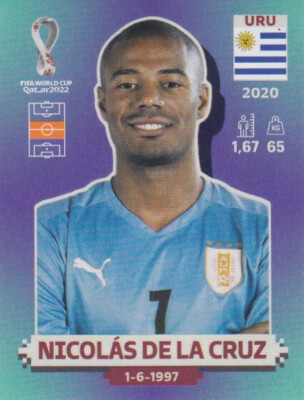 Panini Sticker World Cup 2022 No. URU 13: Nicolas De La Cruz Uruguay Image Qatar