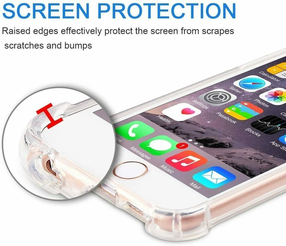 Funda protectora delgada a prueba de golpes transparente para iPhone 6s Plus Foto 2 de 4