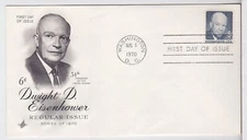 TurtlesTradingPost- Dwight D Eisenhower  1970 FDC 1393 Sheet - Artcraft Cachet