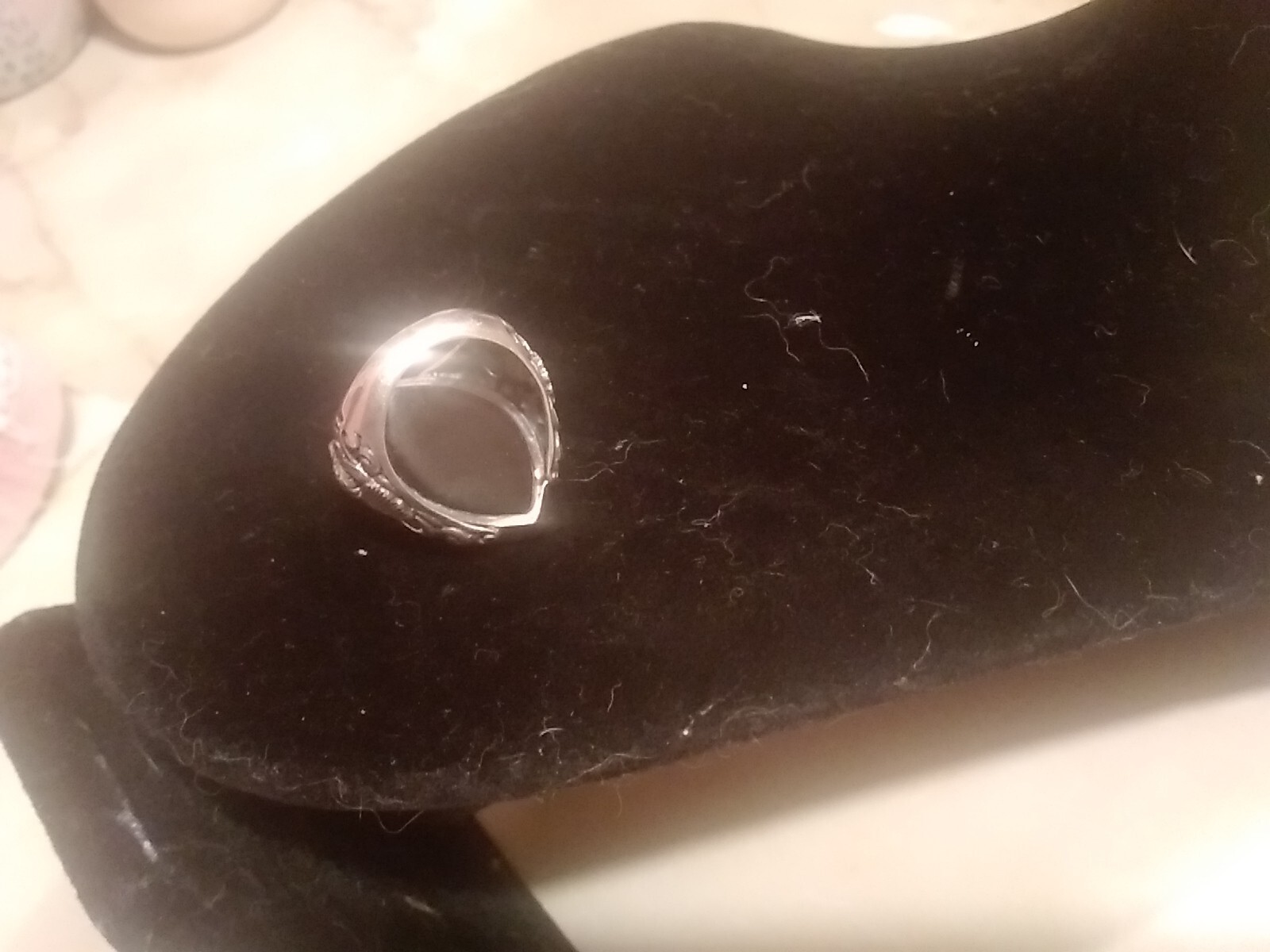 Vintage 925 Fish Abalone Shell Statement   Ring W… - image 2