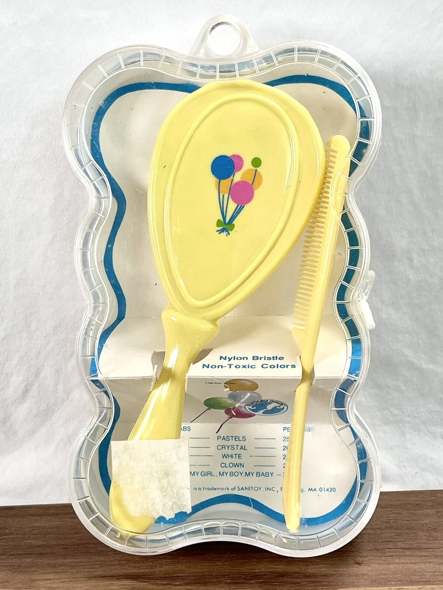 Vintage Baby Brush And Mirror
