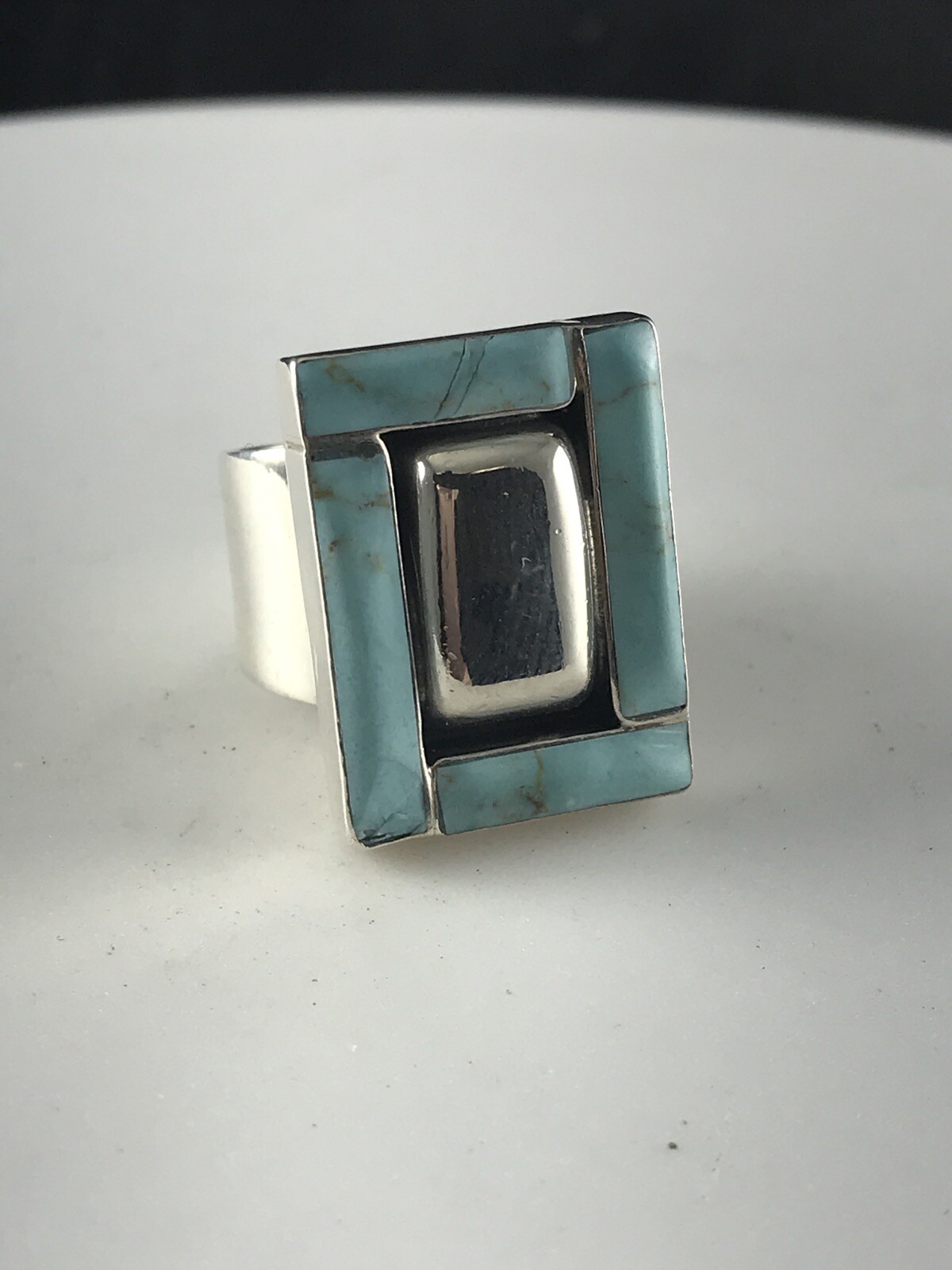 .925 Thailand Turquoise Fashion Ring Gem