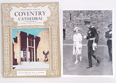 The Pictorial Guide to Coventry Cathedral + Photograph Queen Elisabeth & Philip