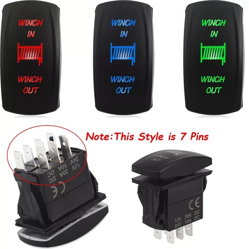 Blue/Red/Green Light Control Rocker Toggle Switch For ATV UTV ARB Carling Truck - Picture 38 of 41