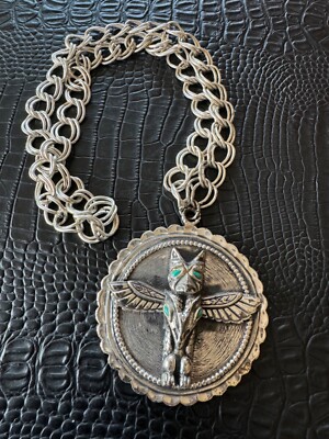 Vintage Bird Pendant Totum Pole Necklace by SILVEL - Unique