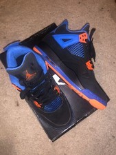 2012 NIKE AIR JORDAN IV 4 RETRO CAVS BLACK SAFETY ORANGE GAME ROYAL UK Size 4