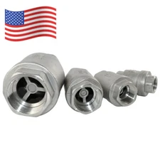 1/2 - 2 inch 1" 3/4" 1.5" In-line Check Valve NPT Spring Loaded Stainless Steel