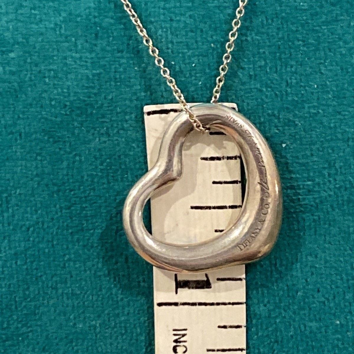 【Old Tiffany】open heart necklace Tiffany & Co Elsa Peretti Sterling Silver .925 Open Heart